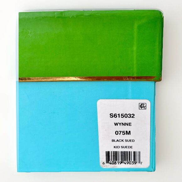 Kate Spade Wynne Black Suede Pearl Embellished Block Heel Sandals Women's Sz 7.5 - Picture 11 of 11